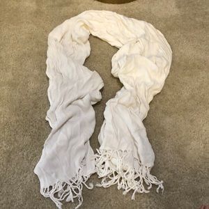 Plain white scarf